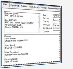 Field Work Order entry 